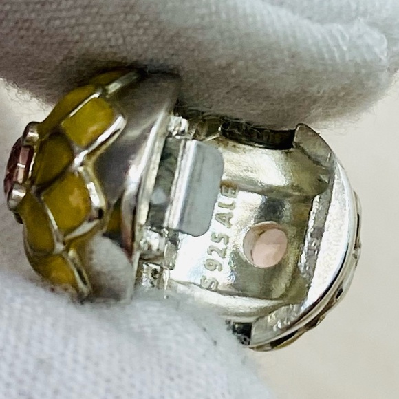 EUC Pandora 791828NBP Sterling Silver Blooming Dahlia Flower Clip Charm - Picture 12 of 13